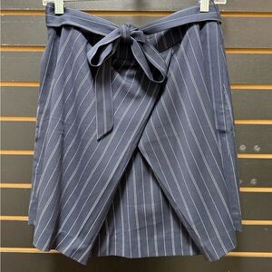 Gap Navy Pinstripe Wrap Skirt with Tie Size 6 NWT